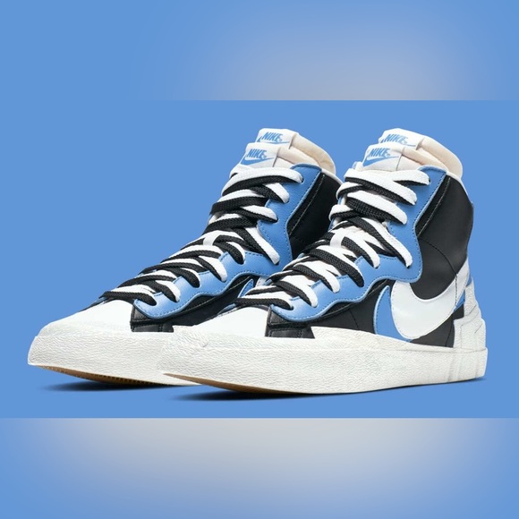 New Nike sacai x Blazer Mid Black Blue high top sneakers size 8 New Nike sacai x Blazer Mid Black Blue high top sneakers size 8